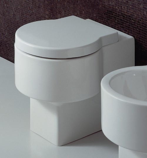 Larger image of Flame Back To Wall Toilet Pan With Seat And Cover.