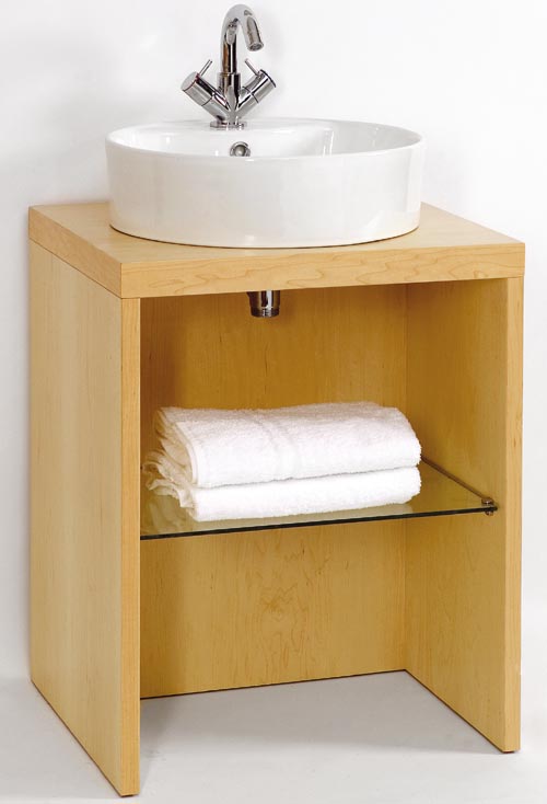 Larger image of daVinci Parisi midi maple stand and freestanding basin, with shelf.