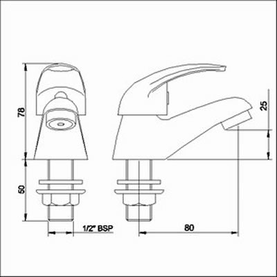 Technical image of Athena Basin taps (pair)