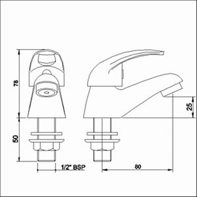 Technical image of Loop Basin taps (pair)