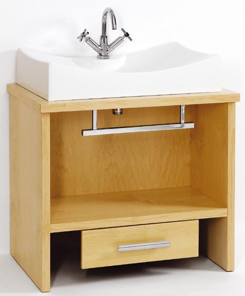 Larger image of daVinci Troy large maple stand and freestanding basin, drawer & towel rail.