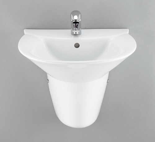 Larger image of Venezia 1 Tap Hole Wall Hung Basin And Semi-Pedestal.