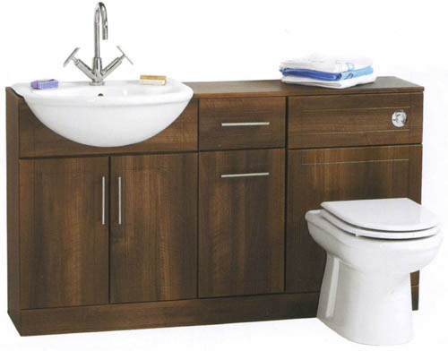 Larger image of daVinci Deluxe wenge bathroom furniture suite.  1400x810x300mm.