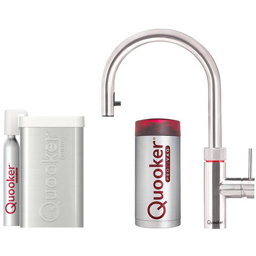 Larger image of Quooker Flex 5 In 1 Boiling Water Kitchen Tap & CUBE COMBI (S Steel).