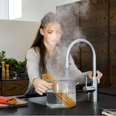 Example image of Quooker Flex 3 In 1 Boiling Water Kitchen Tap. PRO3 (Stainless Steel).