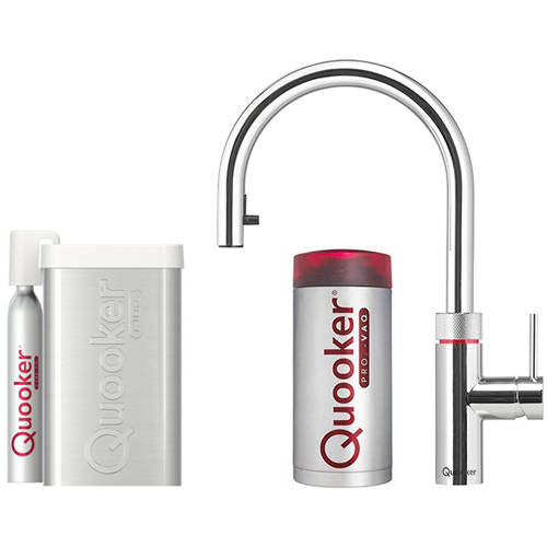 Larger image of Quooker Flex 5 In 1 Boiling Water Kitchen Tap & CUBE PRO7 (Chrome).