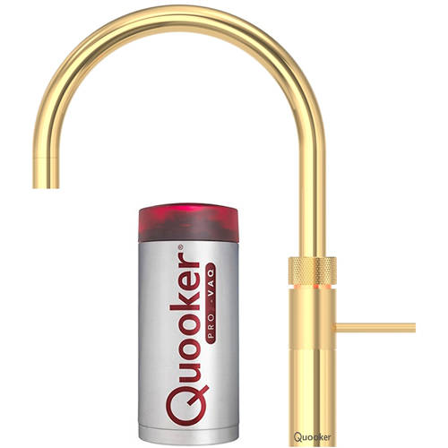 Larger image of Quooker Fusion Round Boiling Water Kitchen Tap. COMBI (Gold).