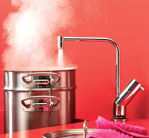 Example image of Quooker Modern Instant Boiling Water Kitchen Tap.  PRO3-VAQ (Chrome).