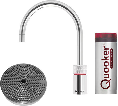 Larger image of Quooker Nordic Round Boiling Water Tap & Drip Tray. PRO11 (P Chrome).