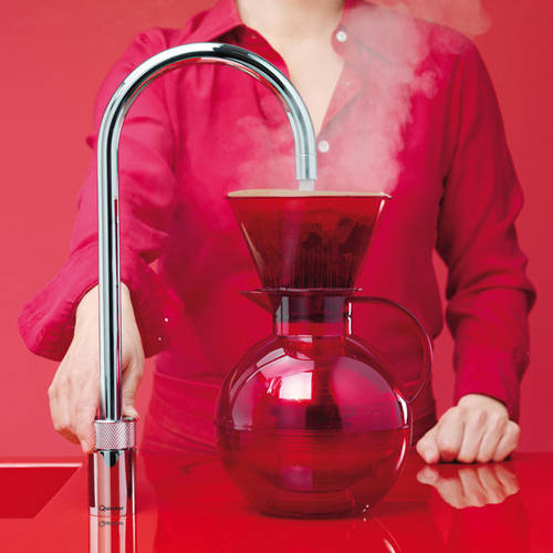 Example image of Quooker Nordic Round Boiling Water Tap & Drip Tray. COMBI (P Chrome).