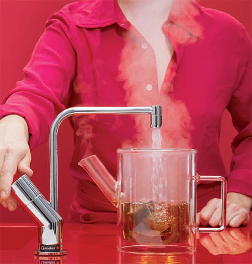 Example image of Quooker Basic Boiling Water Kitchen Tap.  PRO7-VAQ (Brushed Chrome).