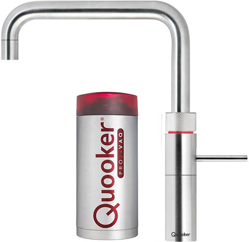 Larger image of Quooker Fusion Square Boiling Water Kitchen Tap. PRO3 (Brushed Chrome).