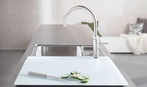 Example image of Quooker Fusion Round Boiling Water Kitchen Tap. PRO11 (Polished Chrome).