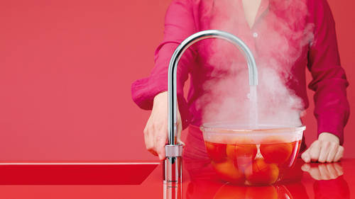 Example image of Quooker Nordic Round Twintaps Instant Boiling Tap. PRO7 (Polished Chrome).