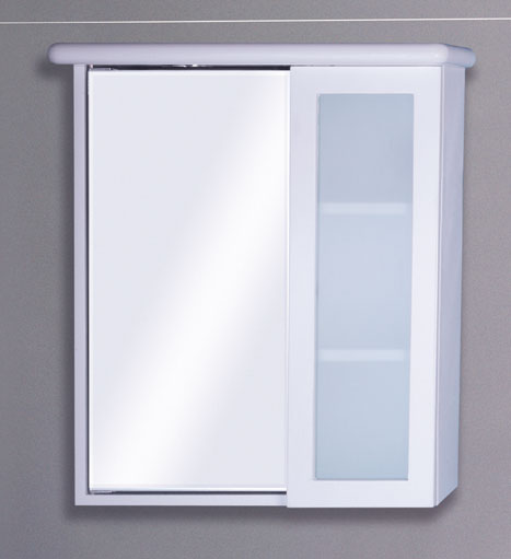 Larger image of Reflections Adra bathroom cabinet with light.  530x600mm.