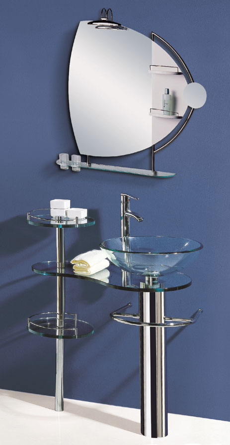 Larger image of Reflections Colne glass basin set.