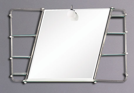 Larger image of Reflections Mirfield illuminated bathroom mirror with shelves. 1200x750mm.