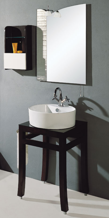 Larger image of Reflections Nice washstand with round ceramic basin.