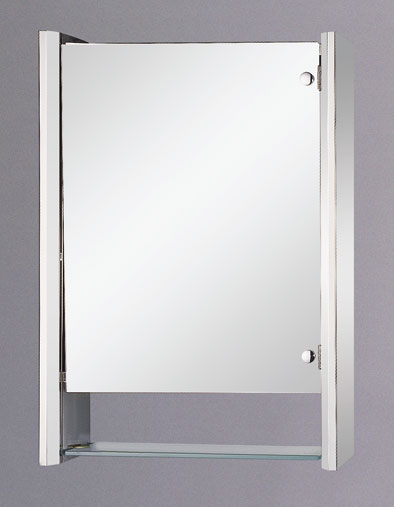Larger image of Reflections Paris stainless steel bathroom cabinet. 450x650mm.