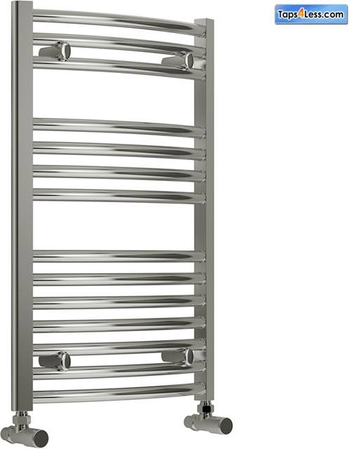 Larger image of Reina Radiators Diva Curved Towel Radiator (Chrome). 800x750mm.