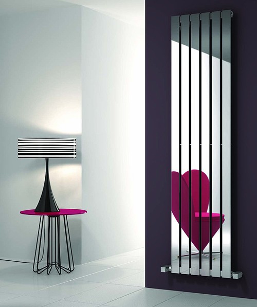 Larger image of Reina Radiators Lavian Vertical Radiator (Polished Stainless Steel). 435x1800.