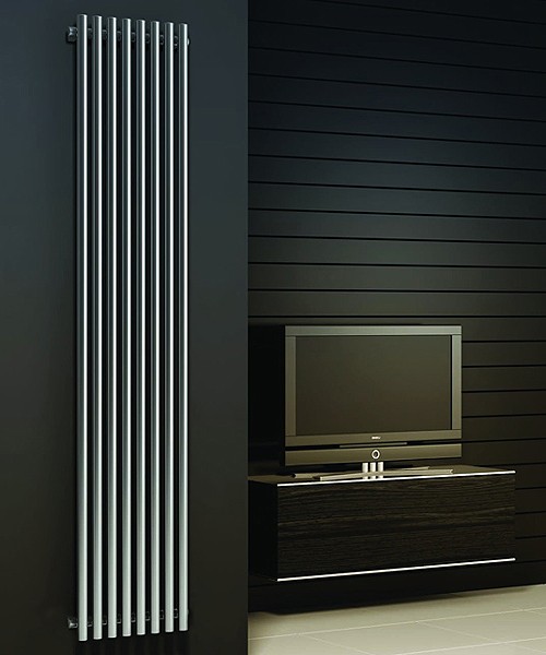 Larger image of Reina Radiators Orthia Vertical Radiator (Polished Stainless Steel). 1800x295.