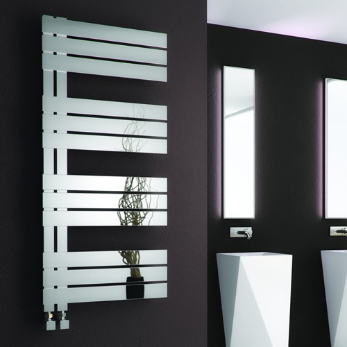 Larger image of Reina Radiators Ricadi Towel Radiator (Stainless Steel). 840x500mm.