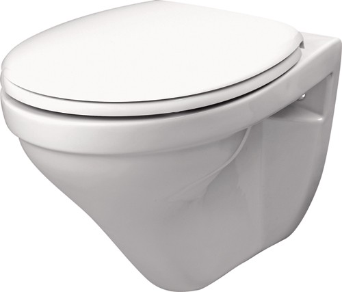 Larger image of RAK Charlton Wall Hung Toilet Pan  & Seat.