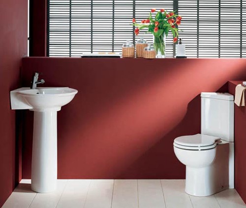 Example image of RAK Evolution 4 Piece Corner Bathroom Suite With 1 Tap Hole Basin.