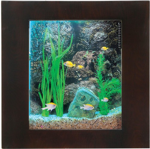 Larger image of Relaxsea Compact Wall Hung Aquarium With Ash Frame. 600x600x120mm.