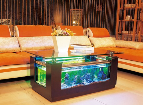 Example image of Relaxsea Combo Coffee Table Aquarium With Ash Frame. 1200x650x550mm.