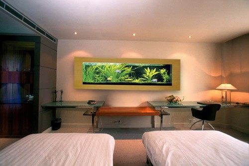 Example image of Relaxsea Ideal Wall Hung Aquarium With Oak Frame. 2000x600x160mm.
