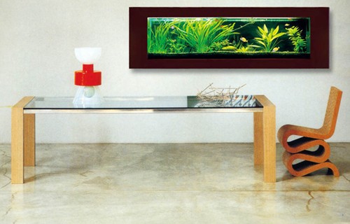 Example image of Relaxsea Ideal Wall Hung Aquarium With Ash Frame. 800x450x120mm.