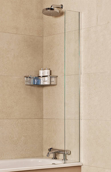 Larger image of Roman Lumin8 Mini Fixed Bath Screen (250x1500mm, Silver).