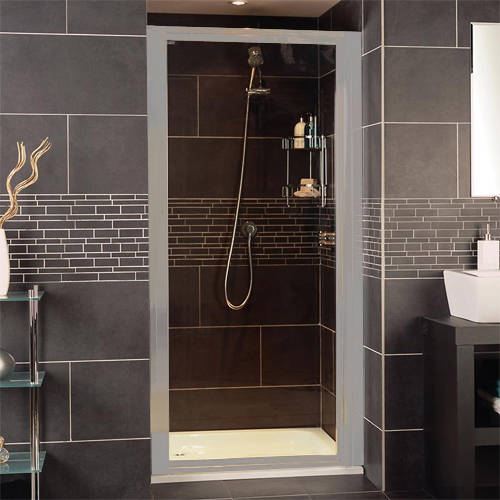 Larger image of Roman Collage Pivot Shower Door (760x1830mm, White).