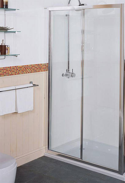 Larger image of Roman Collage Sliding Shower Door (1000mm, Silver).