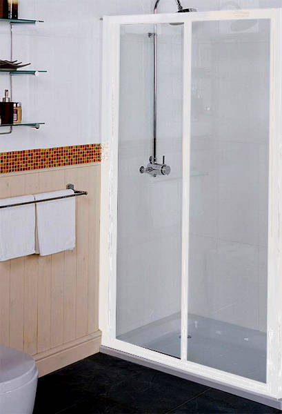 Larger image of Roman Collage Sliding Shower Door (1200mm, White).