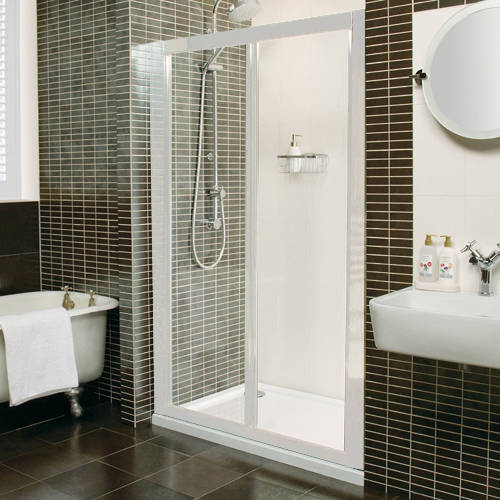 Larger image of Roman Collage Bi-Fold Shower Door (1000mm, White).