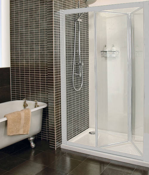 Example image of Roman Collage Bi-Fold Shower Door (1200mm, White).