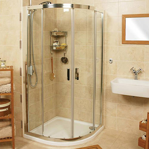 Larger image of Roman Embrace Quadrant Shower Enclosure (900x900mm, Silver).