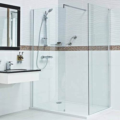 Larger image of Roman Embrace Walk In Shower Enclosure With 8mm Glass (1100x800mm).