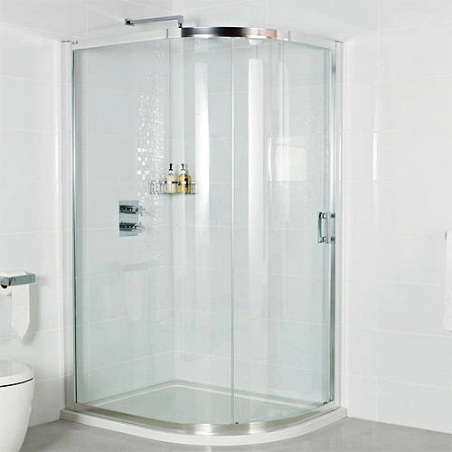 Larger image of Roman Embrace Offset Quad Shower Enclosure & Sliding Door (1000x800mm).