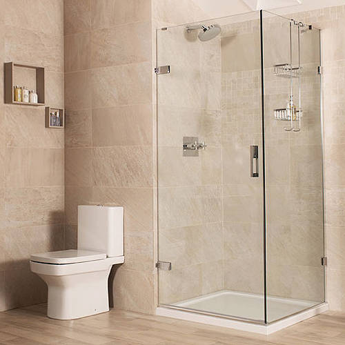 Larger image of Roman Liber8 Square Shower Enclosure With Hinged Door (1000x1000).