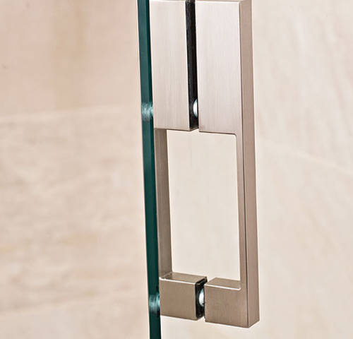 Example image of Roman Liber8 Frameless Shower Enclosure With Hinged Door (760x1000mm).