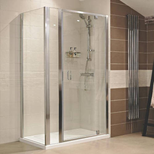Larger image of Roman Lumin8 Shower Enclosure With Pivot Door & 200 Panel (1000x760mm).