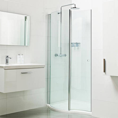 Larger image of Roman Lumin8 Wave Walk In Shower Screen (1400mm).