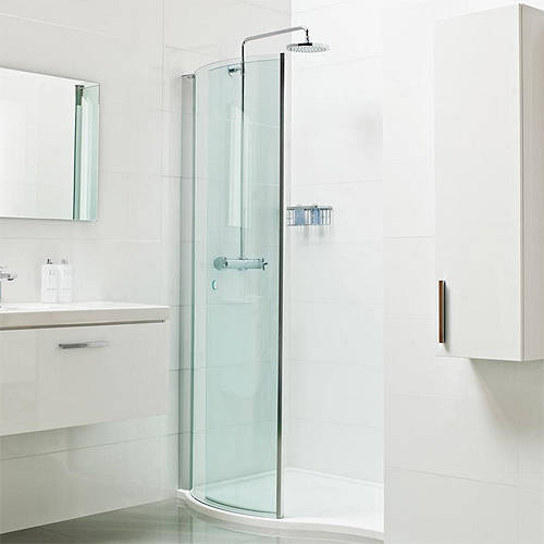 Example image of Roman Lumin8 Wave Walk In Shower Screen (1400mm).