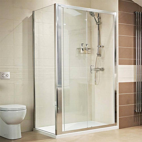 Larger image of Roman Lumin8 Shower Enclosure With Sliding Door & 8mm Glass (1000x760).