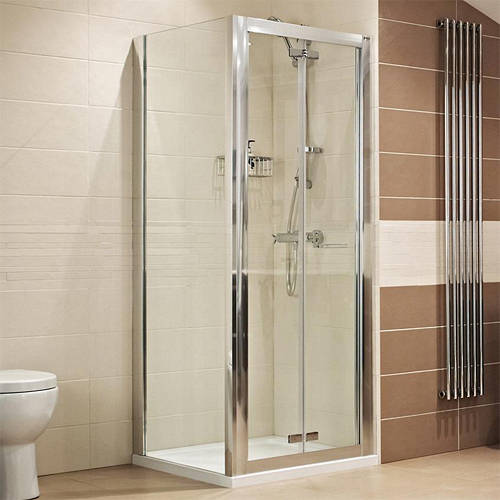 Larger image of Roman Lumin8 Shower Enclosure With Bi-Fold Door (800x900mm).