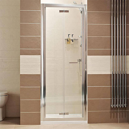 Larger image of Roman Lumin8 Bi-Fold Shower Door (760mm, Silver Frame).